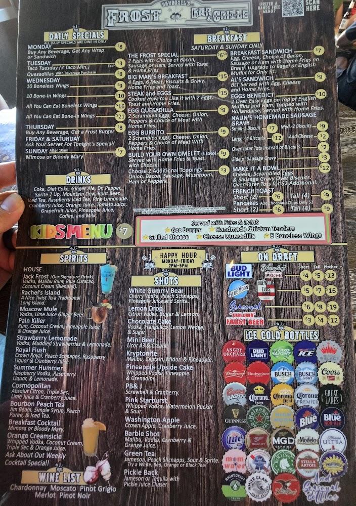 FROST BAR N Grille Menu image 2